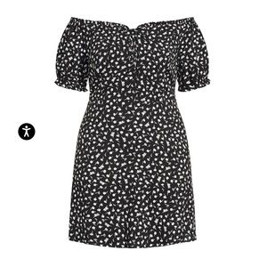 City Chic Mono Ditsy Dress